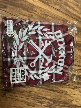 DIXXON Men's Red and Black Plaid Button-Down Shirt